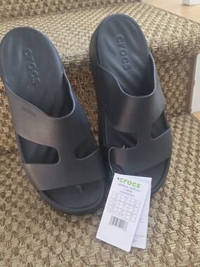 Crocs Black Getaway Platform Slide Sandals